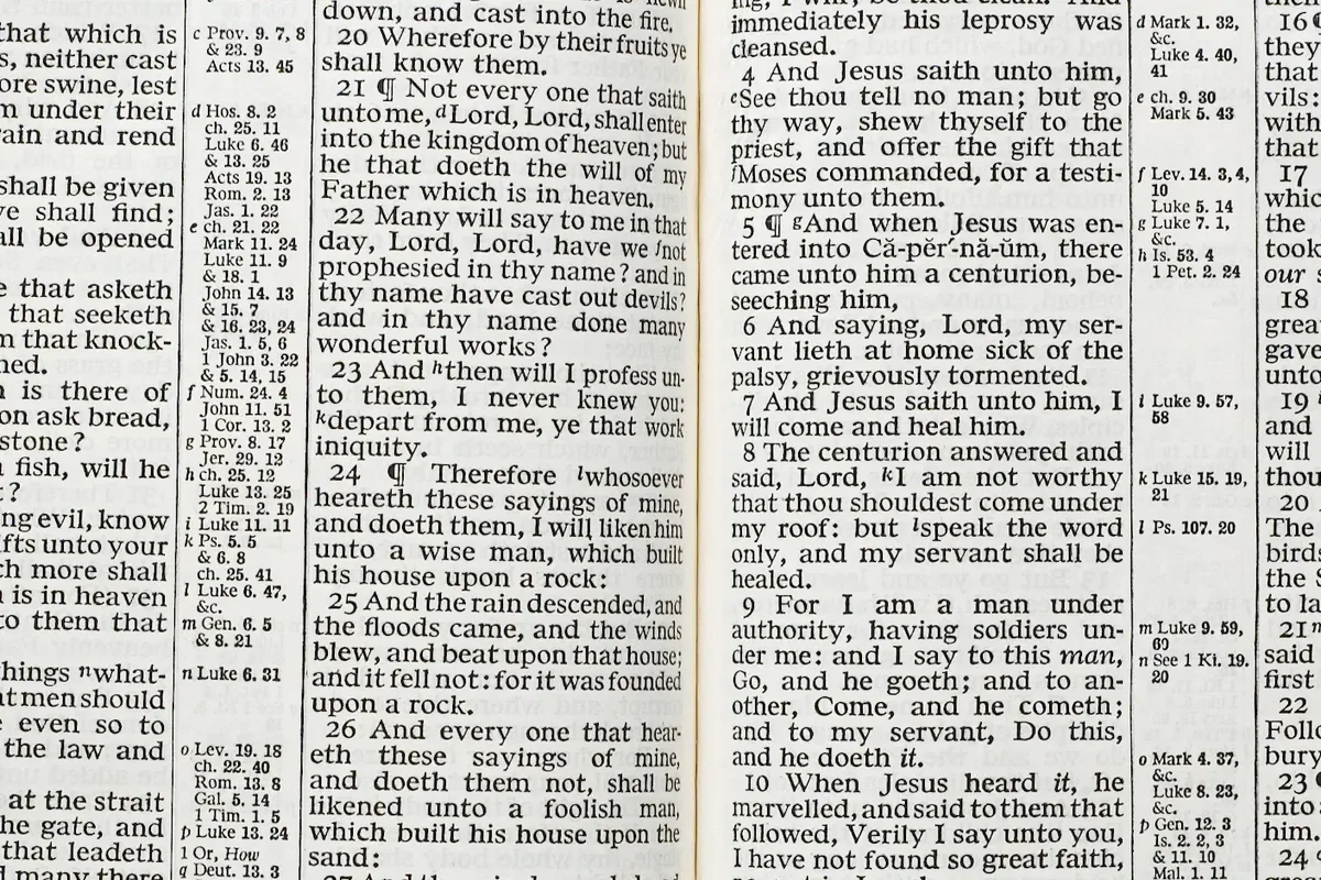 Open Bible with warm light